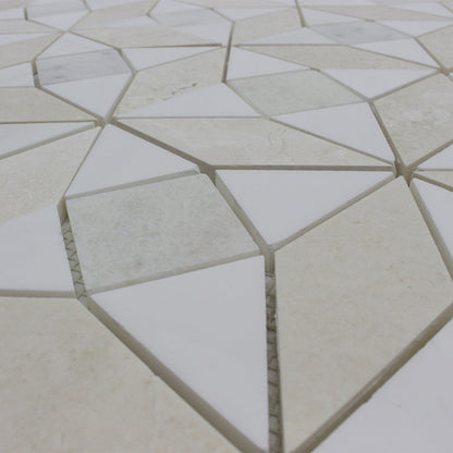 Kaleidoscope Mosaic Perla, Bianco Venato Dolomite &amp; Milas White