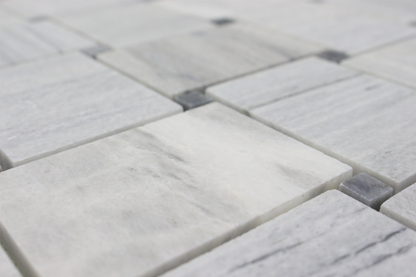 Solto White Marble Basket Weave Mosaic