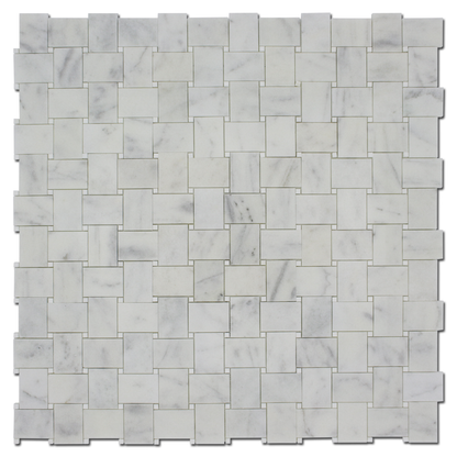 Milas White Large Basket with Bianco Venato Dolomite
