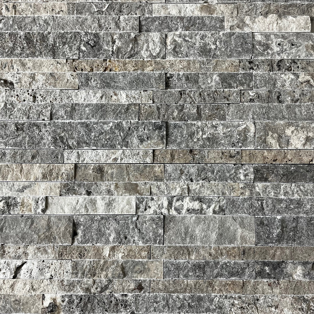 Splitface Ledgestone Silver