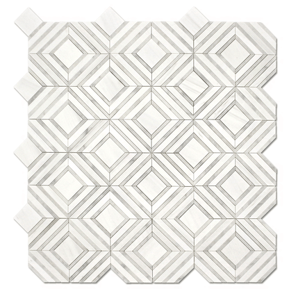 Maze Mosaic Bianco Venato DolomiteMaze – Dolomite with Milas White