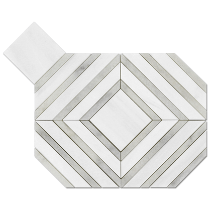 Maze Mosaic Bianco Venato DolomiteMaze – Dolomite with Milas White