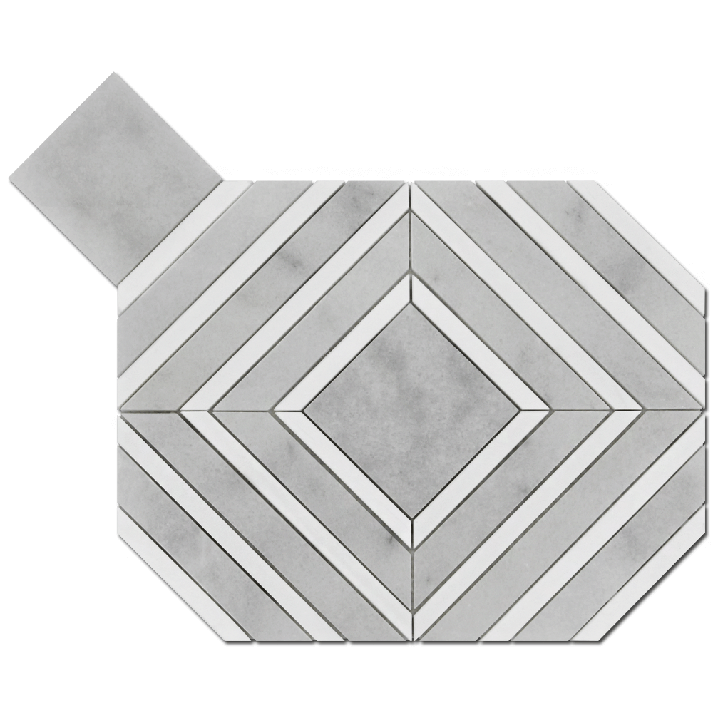Maze Mosaic – Milas White with Dolomite