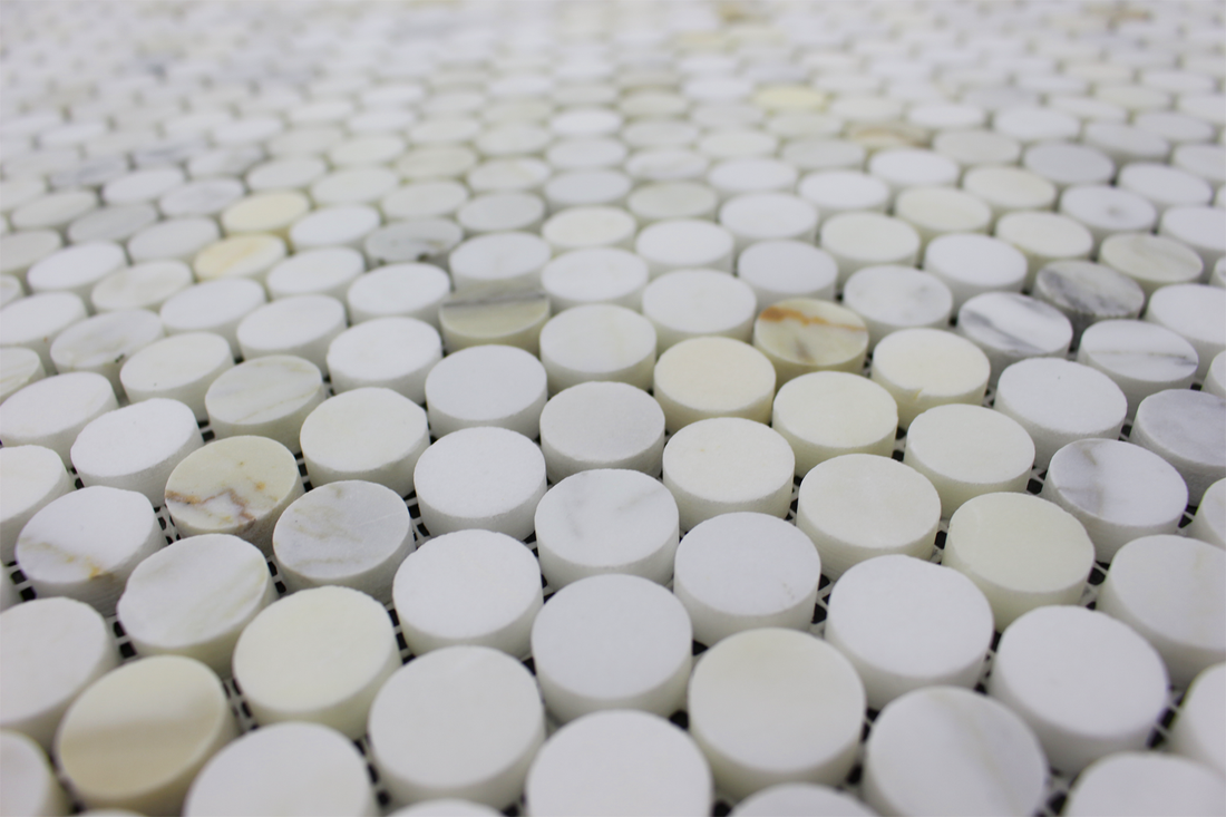 Penny Round Mosaic Calacatta Gold Honed Mosaic Tiles