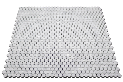 Penny Round Mosaic Carrara Honed