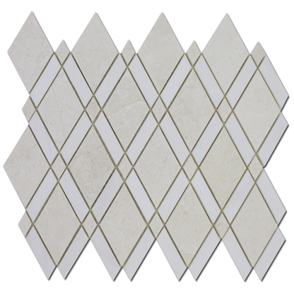 Perla Marble Rhomboid with Bianco Venato Dolomite