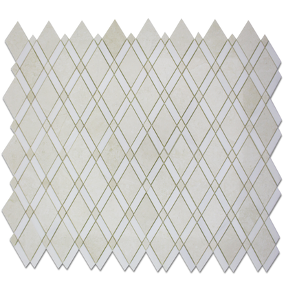 Perla Marble Rhomboid with Bianco Venato Dolomite
