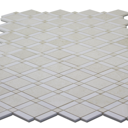 Perla Marble Rhomboid with Bianco Venato Dolomite