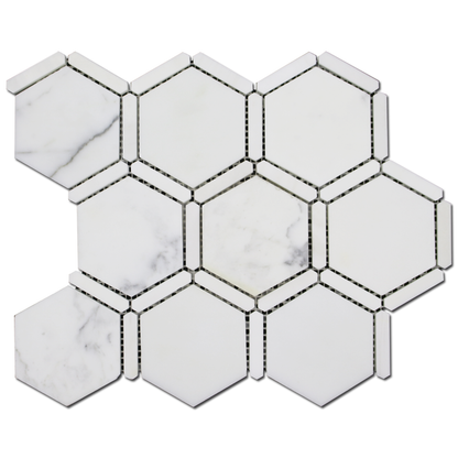 Sanibel Mosaic Calacatta Gold Sanibel 3&quot; Honeycomb Mosaic Tiles