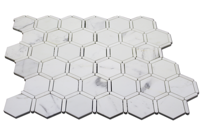 Sanibel Mosaic Calacatta Gold Sanibel 3&quot; Honeycomb Mosaic Tiles