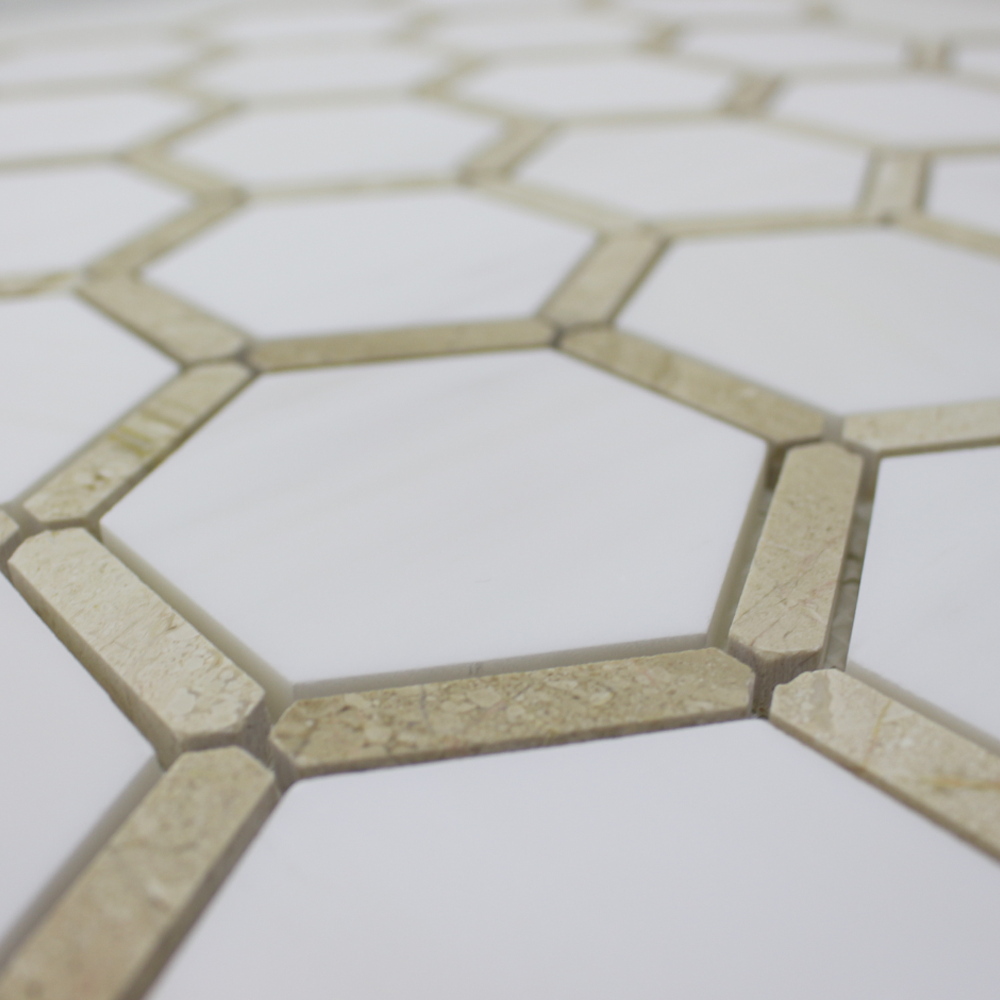 Sanibel  3″ Honeycomb – Bianco Venato Dolomite w/Karya Royal