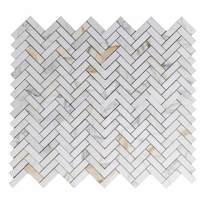 Calacatta Gold 1x3 Herringbone Honed