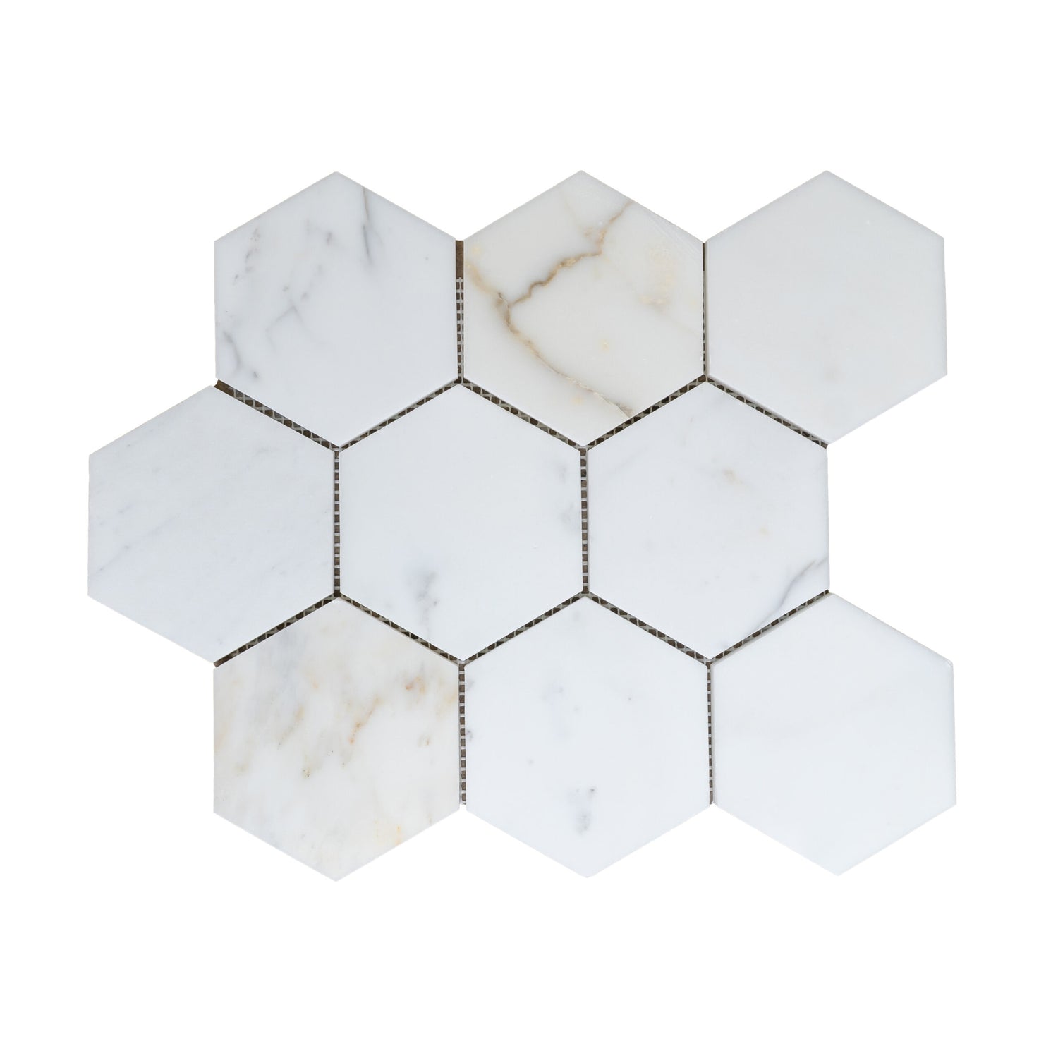 Calacatta Gold 4″ Honeycomb Honed