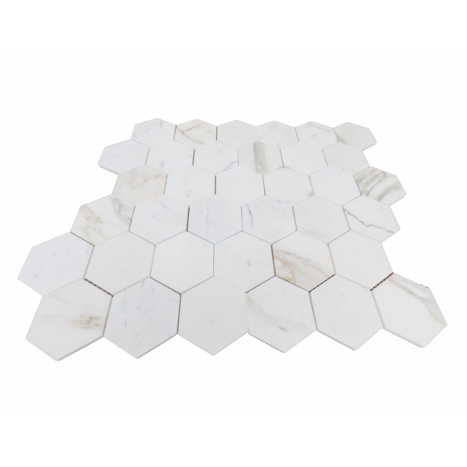 Calacatta Gold 4″ Honeycomb Honed