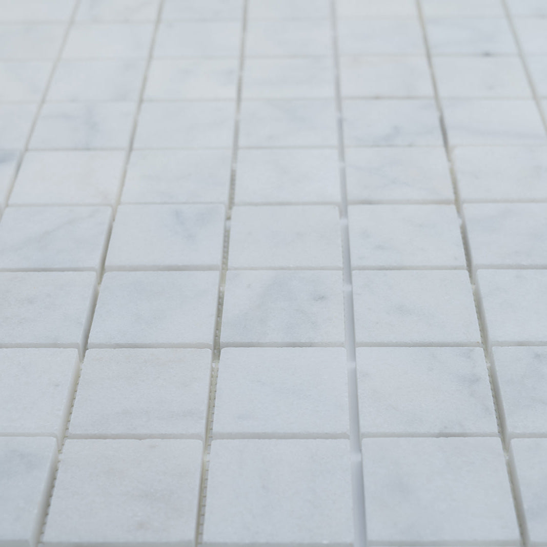 Milas White Marble 2&quot; x 2&quot; Honed, Polished &amp; Tumbled
