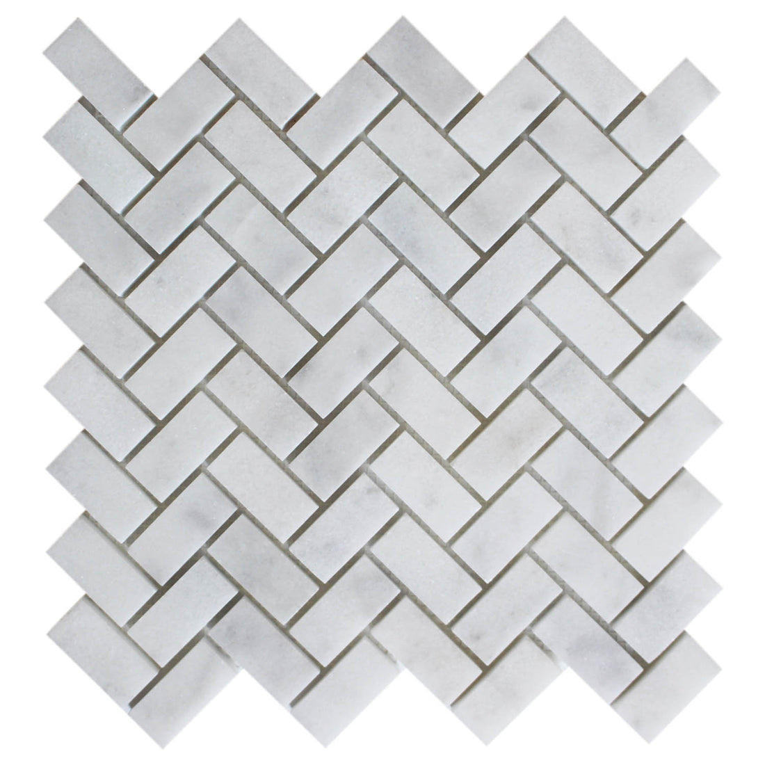 Milas White Marble 1&quot; x 2&quot; Herringbone