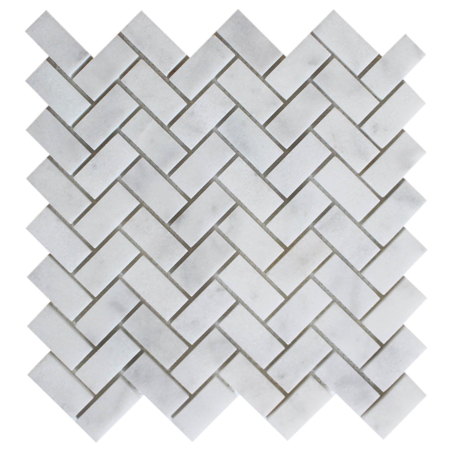 Milas White Marble 1&quot; x 2&quot; Herringbone