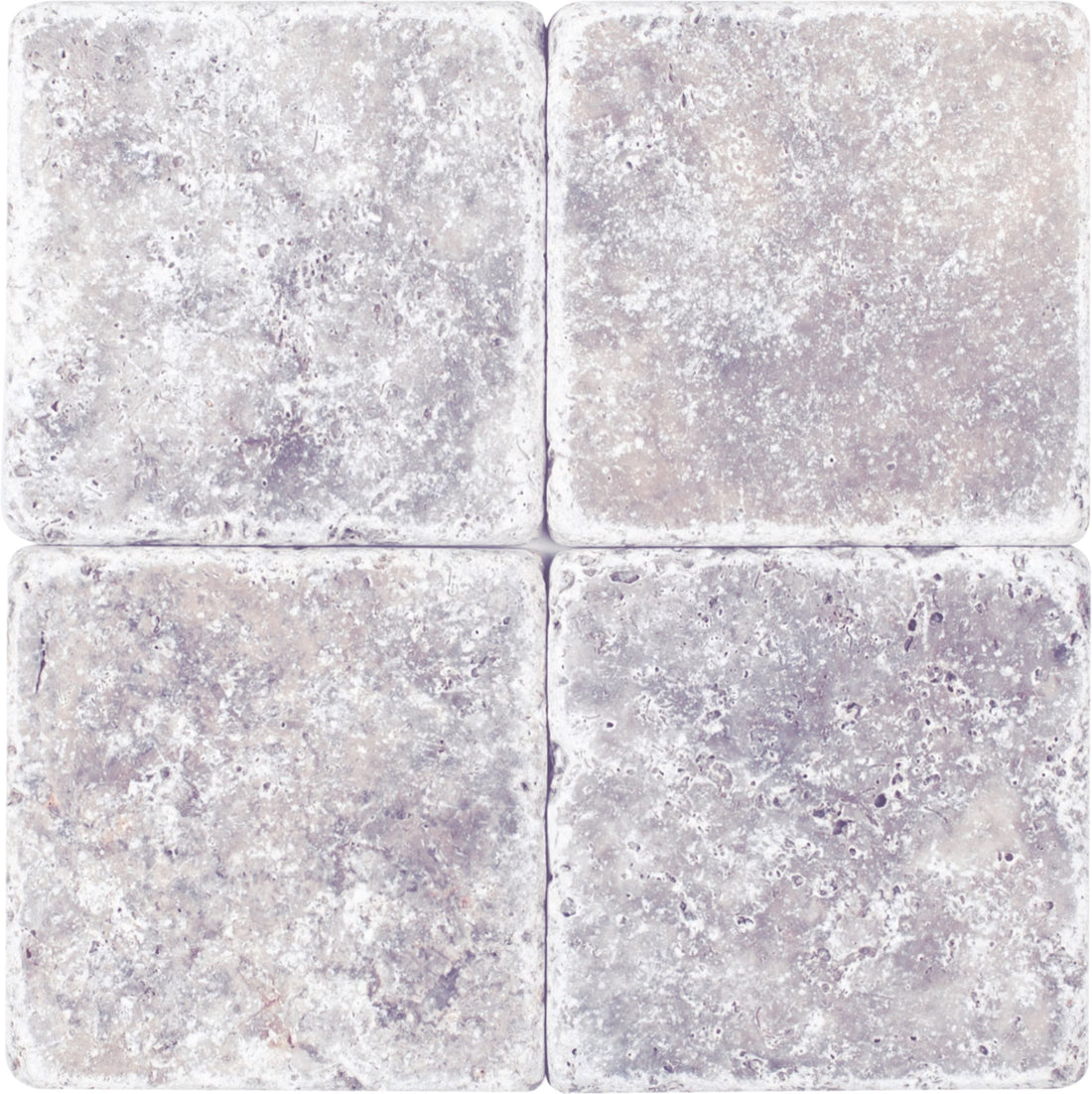 Silver Travertine 4&quot; x 4&quot; Tumbled